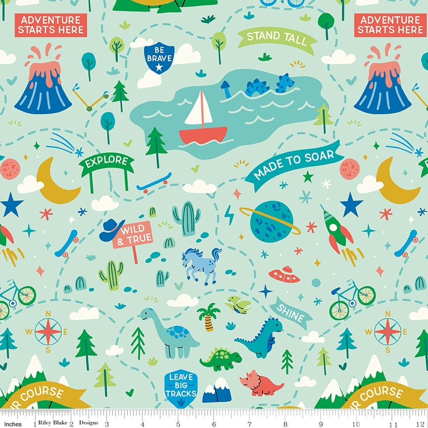 Adventure Awaits in Mint | Brave Your Way by Cayla Naylor Designs | C18310-MINT
