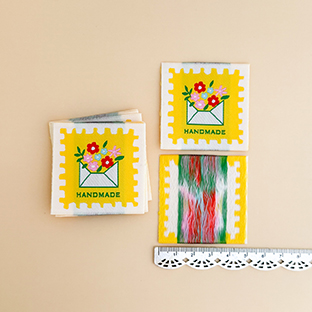Bloom Note Woven Labels in Yellow  | Minki Kim