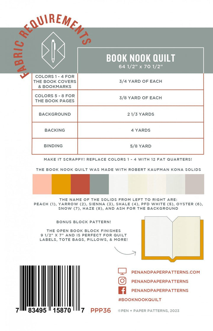 Book Nook Quilt Pattern | Pen + Paper Patterns