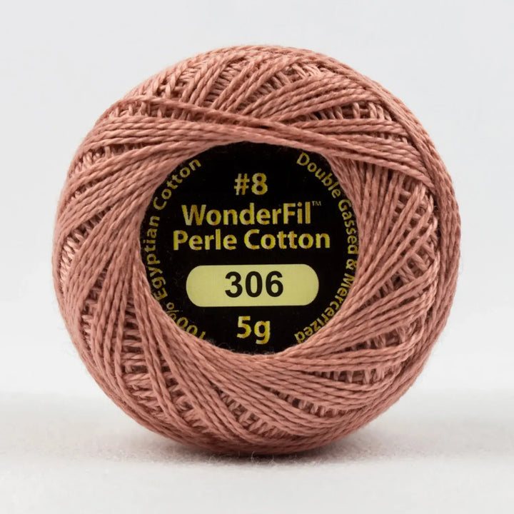 Eleganza 8wt 5-Gram Solid Perle Cotton Ball 42yd Dark Salmon