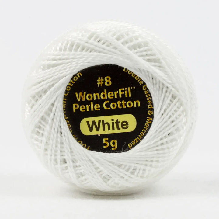 Eleganza 8wt 5-Gram Solid Perle Cotton Ball 42yd White