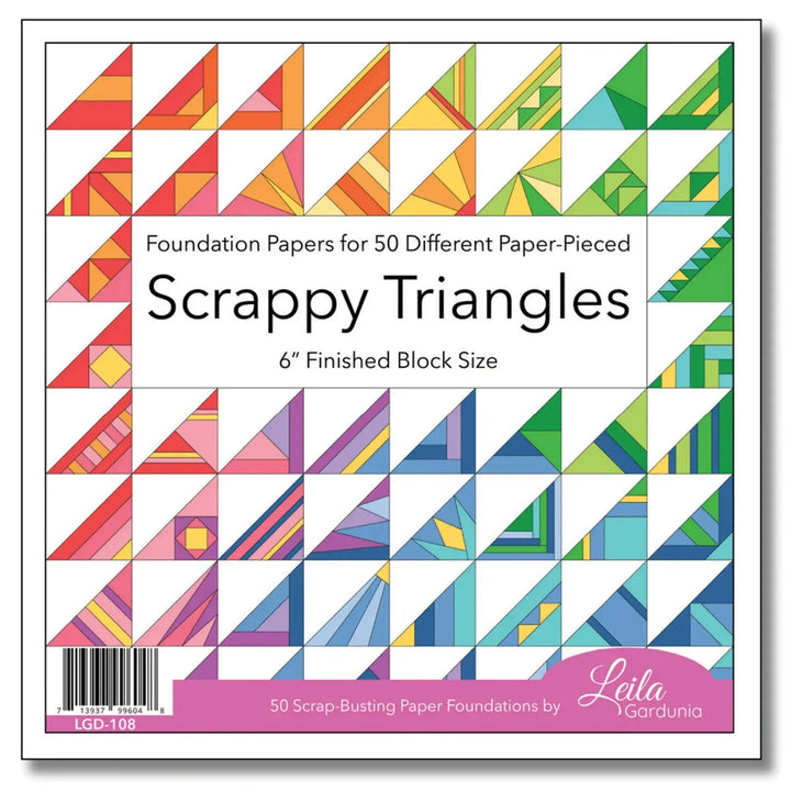 Foundation Pad | 6" Scrappy Triangles | Pad | by Leila Gardunia