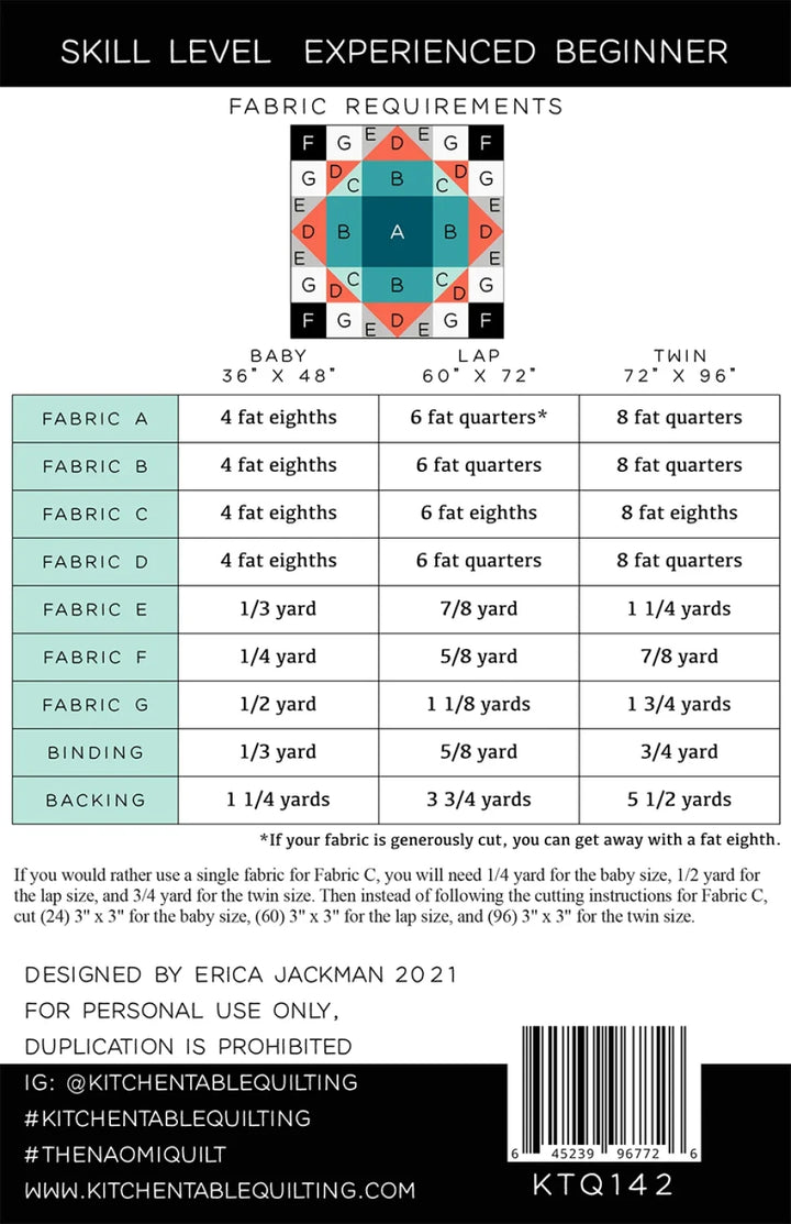 The Naomi Quilt Pattern | Kitchen Table Quilting