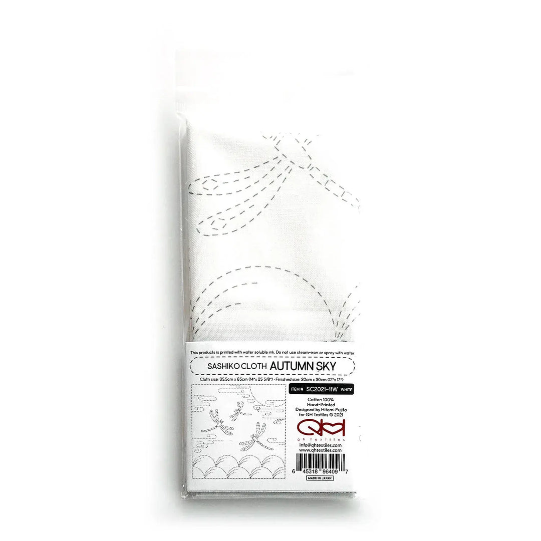Sashiko Cloth Autumn Sky - White