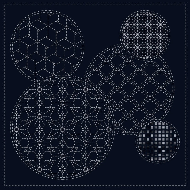 Sashiko Cloth Mixed Pattern in Navy | QH Textiles