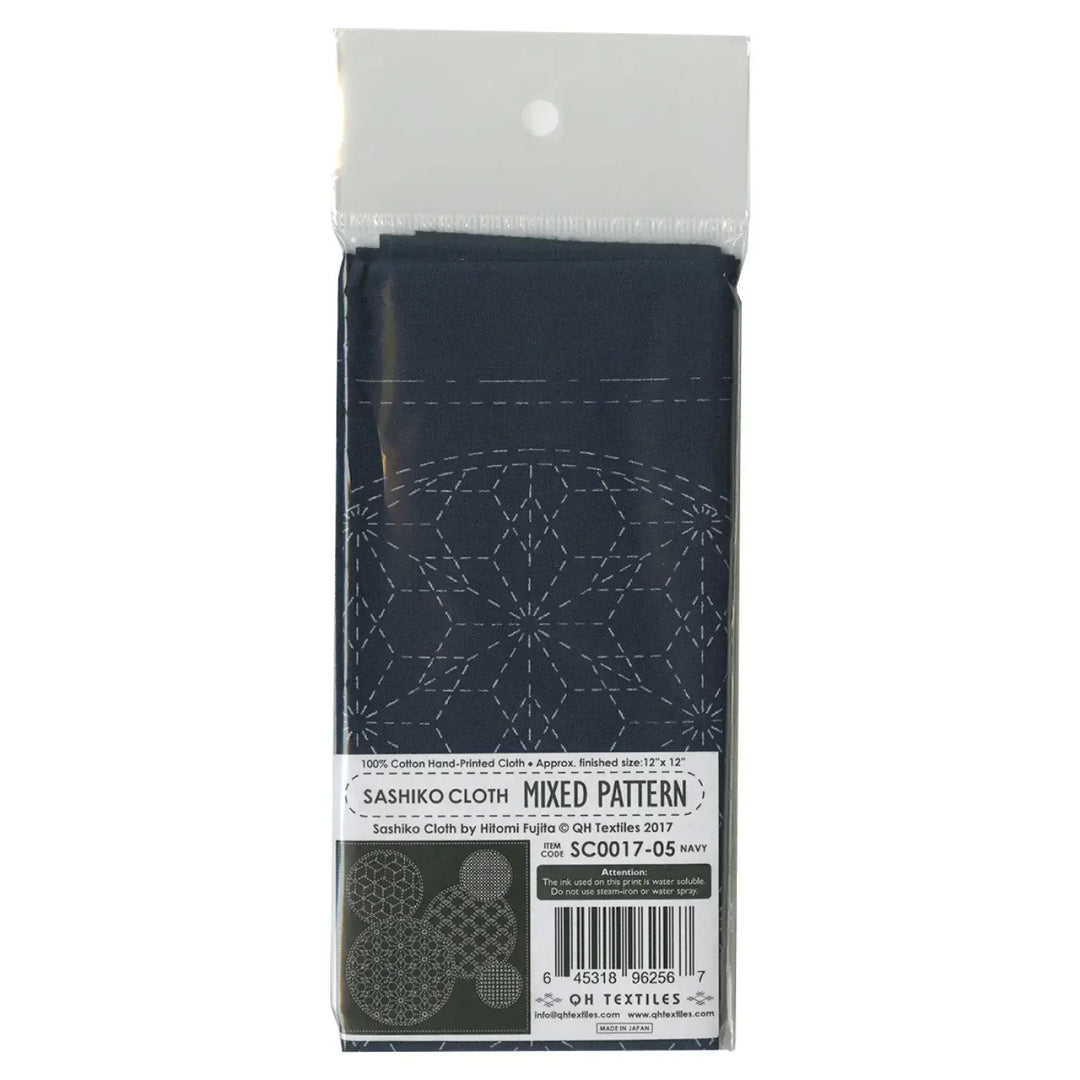 Sashiko Cloth Mixed Pattern in Navy | QH Textiles