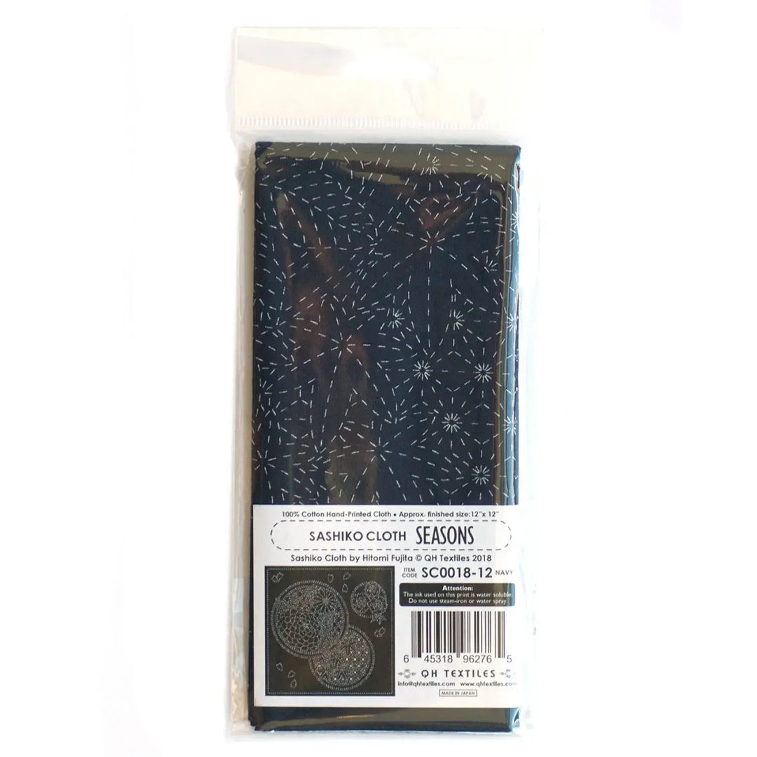 Sashiko Cloth Seasons in Navy | QH Textiles