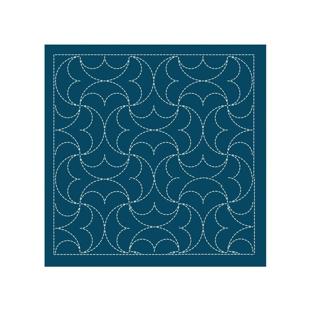 Sashiko Sampler Hangetsu-tsunagi Navy