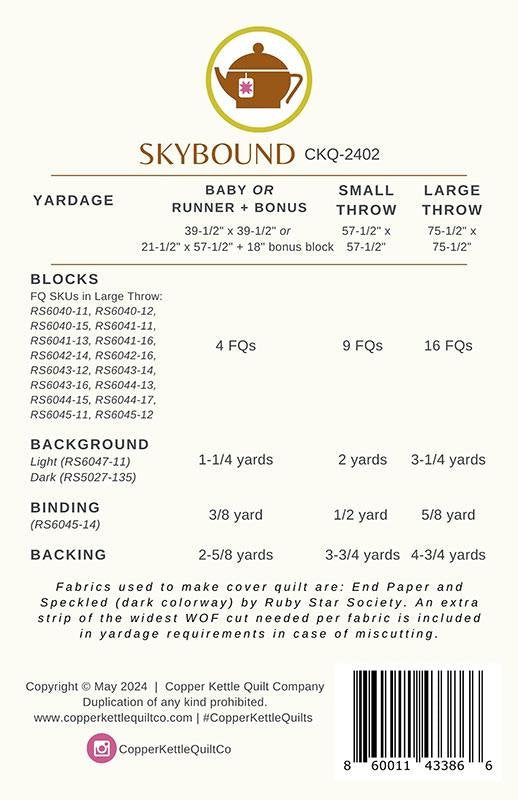 Skybound Quilt Pattern | Copper Kettle Quilt Co.