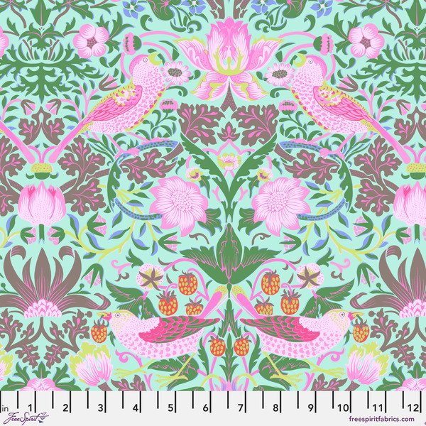 Sale - Strawberry Thief in Aqua | Kaffe Fassett x Morris &amp; Co. | PWKW013.AQUA