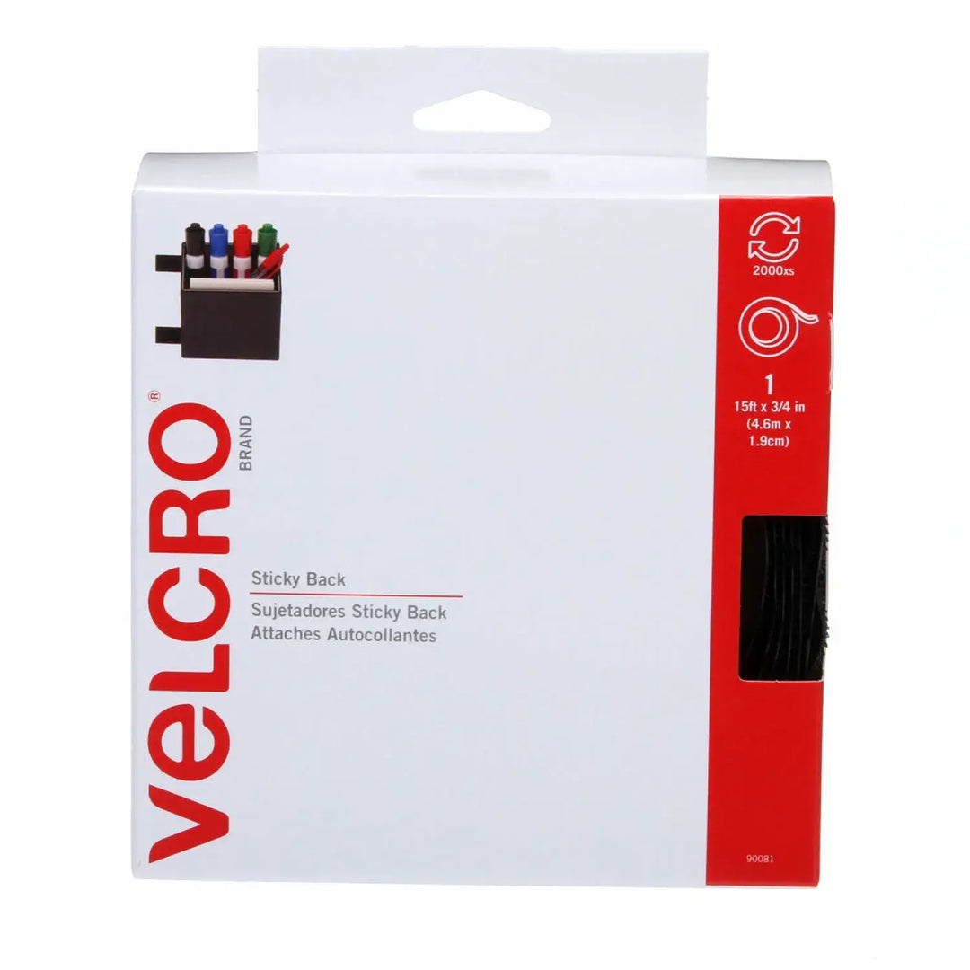 Velcro brand Sticky Back Tape Black 3/4in x 15ft