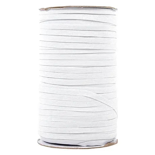 White Flat Elastic .25"