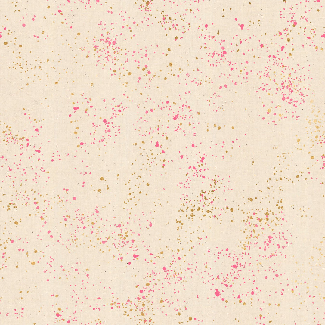 Speckled in Gold Metallic Neon Pink